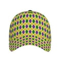 thumbnail image 2 of Daiia Mardi Gras Purple Yellow Plaid Baseball Cap Men Women Classic Adjustable For Running Workout And Outdoor Activitie All Season Dad Hat Gift, 2 of 9