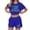 Blue, variant on MuXiKeJi Clothes Womens Two Piece Lounge Sets Polka Dot Print Drop Shoulder Oversized Pullover Drawstring Shorts Set