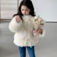 thumbnail image 4 of Generic Children Warm Winter Outwear Toddler Baby Kids Girls Sweater Furry Jacket Winter Windproof Thicken Jacket Warm Outerwear Coat(White,18-24 Months), 4 of 9