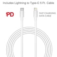 thumbnail image 5 of For Universal Fast Charge 2in1 20W PD USB Adapter / TYPE-C Data Home / Travel Adapter Charger w. 5Ft Cable White, 5 of 5
