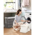 thumbnail image 2 of Cesto de ropa SONGMICS 110 L con tapa y 2 bolsas forradas, color gris ULCB52WG, 2 of 9