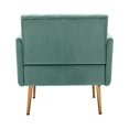 thumbnail image 3 of Velvet Arm Chair Accent Chair,Modern Tufted Upholstered Living Room Chair Leisure Lounge Chair,Single Sofa Chair with Rose Golden Metal Legs,Comfy Armchair for Bedroom Living Room Office,  Mint Green, 3 of 7