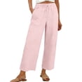 thumbnail image 3 of Kelon Wide Leg Palazzo Pants for Women High Waisted Elastic Drawstring Casual Lounge Trousers with Pockets XL, 3 of 10
