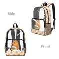 thumbnail image 2 of SEANATIVE Clear Bookbag for Girls Boys Transparent Backpack See Through School Daypack PVC Heavy Duty Unisex School Backpack for Teens Kids, Cartoon Capybara Heart Pattern Beige, 2 of 7