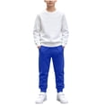 thumbnail image 2 of DJDLJWCJ Boys Sweatsuit Set 2 Piece Long Sleeve Pullover Sweatshirt and Stretch Soft Joggers Sweatpants Blue Size 5, 2 of 10