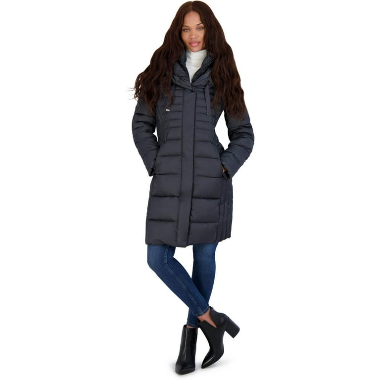 Tahari Casey Fitted Puffer Coat for Women Quilted Winter Coat with Bib Walmart