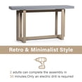 thumbnail image 6 of Hassch 59"L Modern Entryway Console Table, Concrete-Textured MDF Top & Solid Pine Frame, Wood Sofa Table for Living Room Bedroom, Gray, 6 of 10
