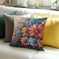 thumbnail image 3 of BCIIG Flowers Wall Painting Short Plush Pillowcase for Home Furnishing 20x20in, 3 of 5