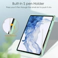 thumbnail image 7 of Decase Tri Fold Case for Samsung Galaxy Tab S8 2022 (SM-X700/X706) / Tab S7 11 inch 2020 (SM-T870/T875/T876),Smart Stand Auto Sleep Wake Shockproof Tablet Case with S-Pen Holder - Mintgreen, 7 of 7