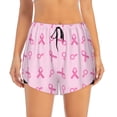 thumbnail image 4 of Lsque Breast Cancer Awareness 1 Printed Women's Running Shorts with Liner Pockets,Elastic Quick Dry Workout Athletic Gym Yoga Shorts,Womens High Waist Shorts-XX-Large, 4 of 9