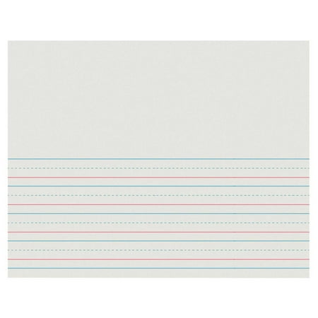 School Smart Red & Blue Storybook Paper, 5/8 Inch Ruled Long Way, 11 x 8-1/2 Inches, 500 Sheets