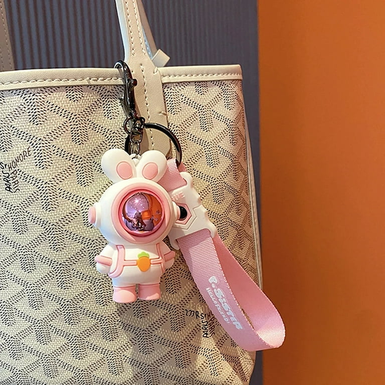 clberni Astronaut Keychain Bear Key Ring Rabbit Bag Charm for Car Keys, Backpack Accessories,Decoration Gift for Women Men Boys Girls, Adult Unisex