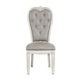 thumbnail image 2 of Ellia 26 Inch Side Dining Chair, Gray Tufted, Vintage Turned Feet, Ivory, 2 of 2