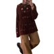 thumbnail image 5 of VISgogo, suéteres de moda para mujer, cuello redondo, manga larga, Color sólido, Jersey de punto hueco, Tops VISgogo moda, 5 of 9