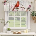 thumbnail image 3 of 2 Pack Valances for Windows, Red Bird Flowers Window Valances for Living Room/Bedroom/Bathroom, Retro Rustic Animal Floral Branches Light Filtering Kitchen Curtain Valance 60"W x18" L, 3 of 9