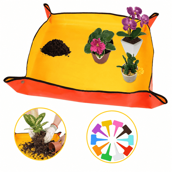Extra Large Foldable Waterproof Repotting Mat, Portable Easy Clean Gardening Plant Mat for Indoor Houseplants & Succulents