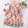 SXcggal Toddler Girls Long Sleeve Christmas Prints Fall Princess Dress