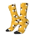 thumbnail image 2 of Uemuo Cute Bee Butterfly Yelllow Pattern Women's Crew Socks, Soft Durable Breathable Moisture-Wicking with Odor Control Cotton socks, 2 of 9