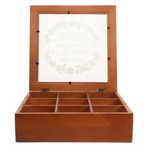 FRCOLOR Wooden Divided Box with Acrylic Cover for Storage Use Light Brown 9slots Desktop Organizer