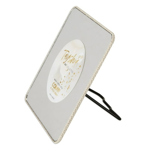 Tayshia by Conair 6" Square Tabletop Glam Mirror with Adjustable Stand, Cream and Black, 1 Count