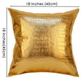 thumbnail image 3 of MUKA 2 Pcs Faux Leather Throw Pillow Covers 18 X 18 Inches, Solid Dyed Crocodile PU Leather Sofa Backrest Throw Pillow Cover-Gold, 3 of 7