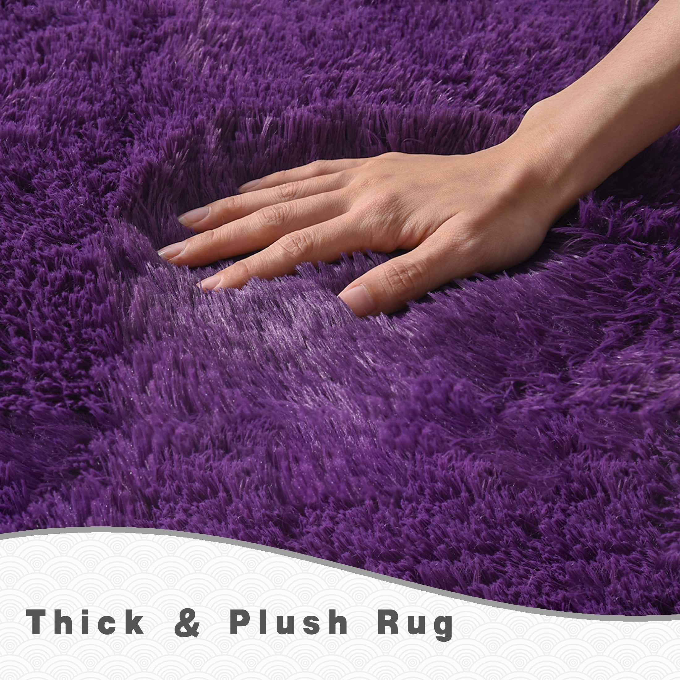Socofuz Soft Fluffy Rugs for Bedroom, Anti-Skid Durable Rectangular Modern Carprt for Nursery Living Room Home Decor, 6x9ft, Grape Purple