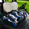 thumbnail image 2 of Golf Cart Seat Covers for 2 Seater,Blue Black Stripes Microfiber Cart Seat Towel Blanket,Modern Abstract Ombre Grey White Lines Absorbent NonSlip Bench Seats Protector for Golf Course 51"x31", 2 of 9