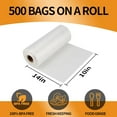 thumbnail image 2 of 10x14inch Food Storage Bags Clear Plastic Produce Bag, 500Counts Disposable Plastic Bag for Food Vegetable, Gallon Small Bags 1 Roll, 2 of 5