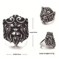 thumbnail image 2 of PAURO Unisex's Stainless Steel Refined Punk Non Mainstream Unique Sun Wukong Ring Silver Black Size 11, 2 of 4