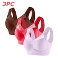 thumbnail image 2 of Tqyyweavej Women's 3 Pack Sports Bras Sheer Full Coverage Side Smoothing Wireless Bras Lightly Lined Breathable Everyday Bras L-6XL, 2 of 8