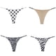 thumbnail image 3 of Gibobby Tangas de mujer ilusion Calzoncillos de bikini de doble capa de tiro bajo con tanga sexy para mujer(Marrón,CH), 3 of 4