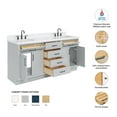 thumbnail image 2 of Ariel Hepburn 72 In. Double Oval Sink Bathroom Vanity With Carrara White Quartz Countertop 1.5 Edge In Grey, 2 of 10