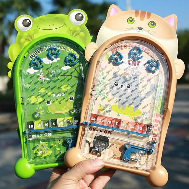Lubelski Pinball Game Classic Educational Toy Random Color Cute Animal Frog Shape Pinball Machine for Kids