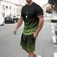 thumbnail image 2 of VBTAPA Big and Tall Workout Set Mens Short Sets 2 Piece Outfits Summer Casual T Shirts and Shorts Tracksuit Sets with Pockets Daily Sales Army Green L, 2 of 7