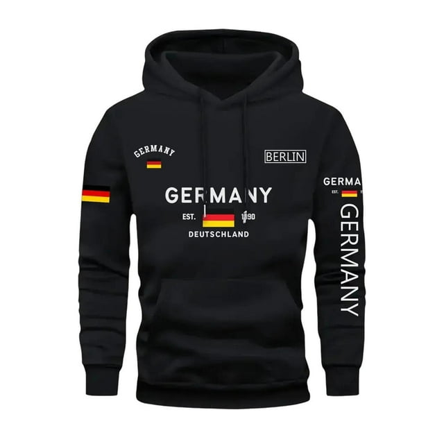 Men's Fall Winter Hooded Drawstring Sweatshirt Loose Fit Casual Sweater for Everyday Leisure