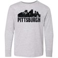 thumbnail image 3 of Inktastic Pittsburgh Skyline Grunge Long Sleeve Youth T-Shirt, 3 of 5