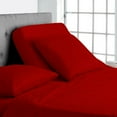 thumbnail image 2 of CCNY Top Split Flex Sheet Set for Adjustable Bed 32" Split Head Cal King Blood Red 600 TC Egyptian Cotton 4pc fits upto 18" Deep Pocket, 2 of 8