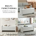 thumbnail image 6 of Pinmoco 44" Upholstered Storage Bench, Wood Frame Entryway Bench with Storage for Bedroom & Living Room, Linen White, 6 of 8