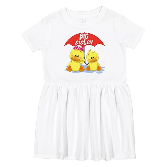 Inktastic Big Sister Duck Girls Toddler Dress