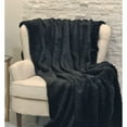 thumbnail image 3 of Plutus 90" x 90" Mink Faux Fur Luxury Throw in Black, 3 of 4