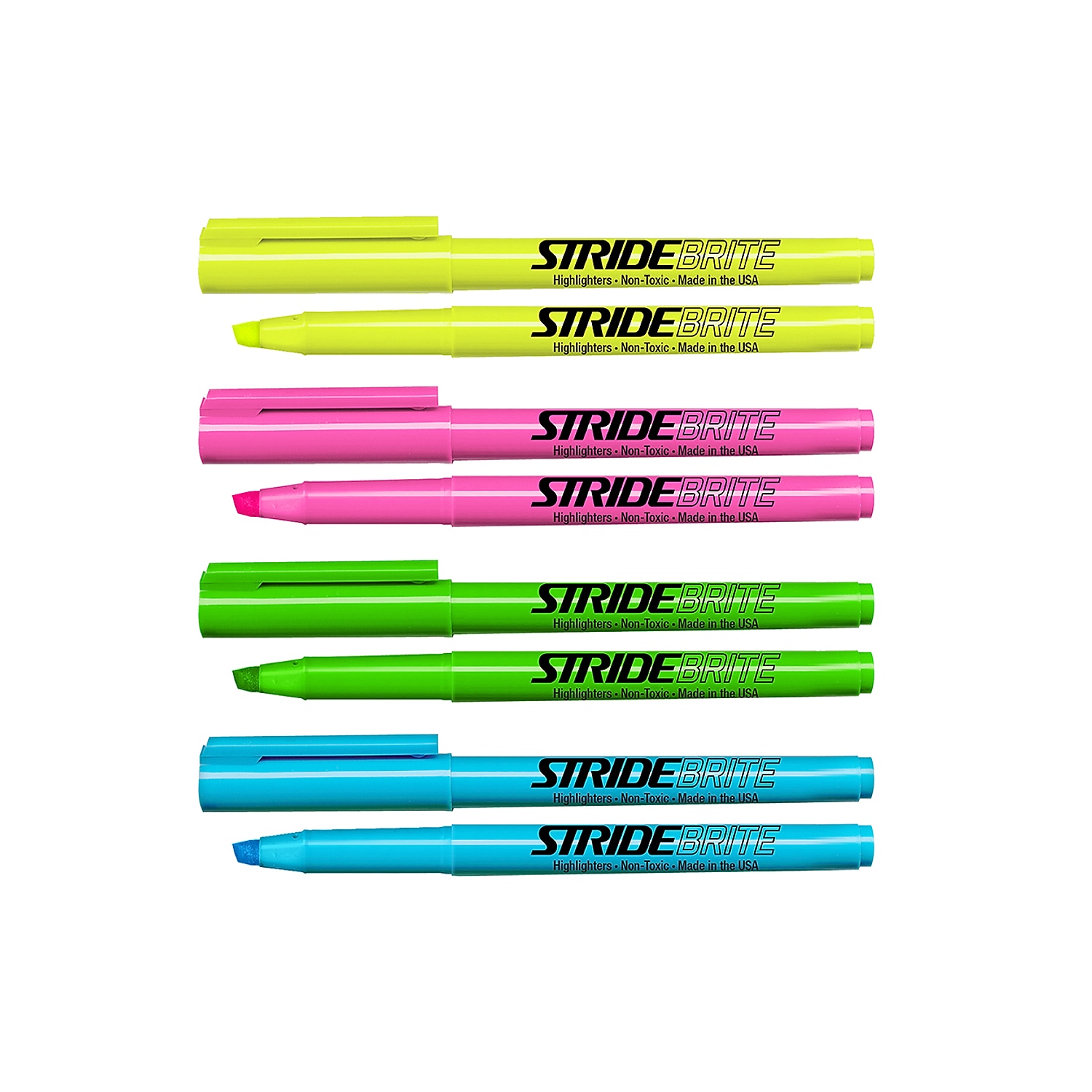 Stride 47024brite Stick Highlighters, Assorted Ink Colors, Chisel Tip, Assorted Barrel Colors, 24/pack