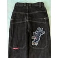 thumbnail image 5 of Ropa de calle JNCO jeans Y2K hip hop patrón de dibujos animados pantalones negros sueltos hombres y mujeres pantalones de pierna ancha, 5 of 5