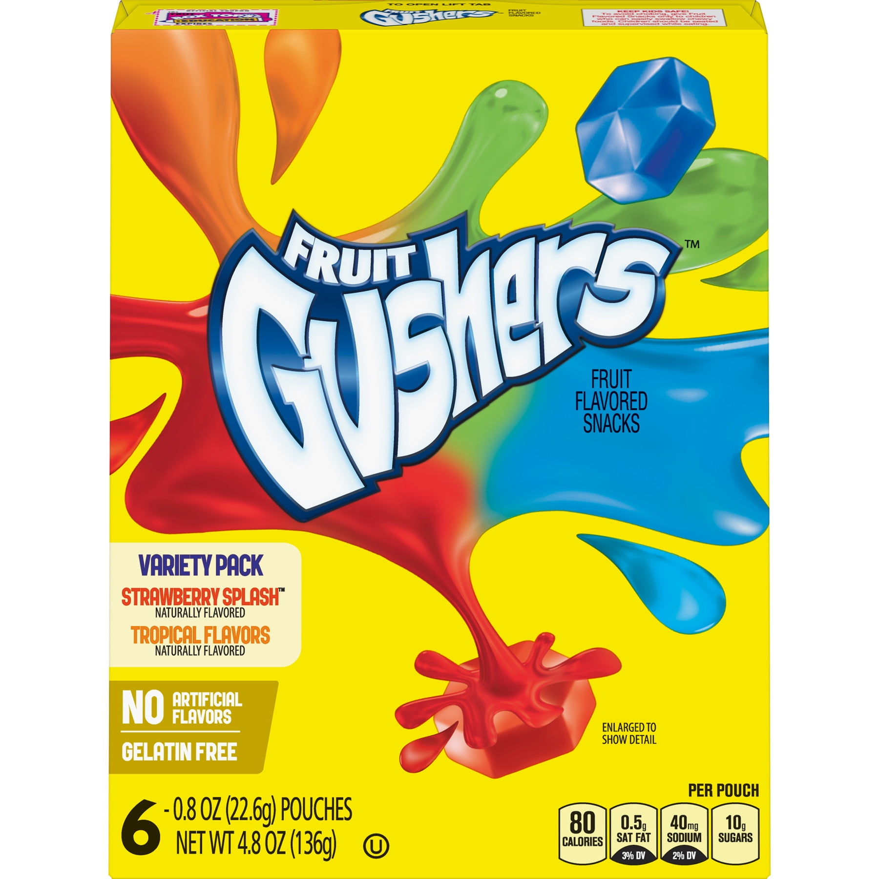 Gushers Strawberry Splash and Tropical Flavored 6 Count