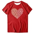 thumbnail image 4 of Valentines T Shirts for Women Plus Size Heart Cute Graphic Tee Tops Crew Neck Valentine's Day Gift Shirts, 2XL Red, 4 of 4
