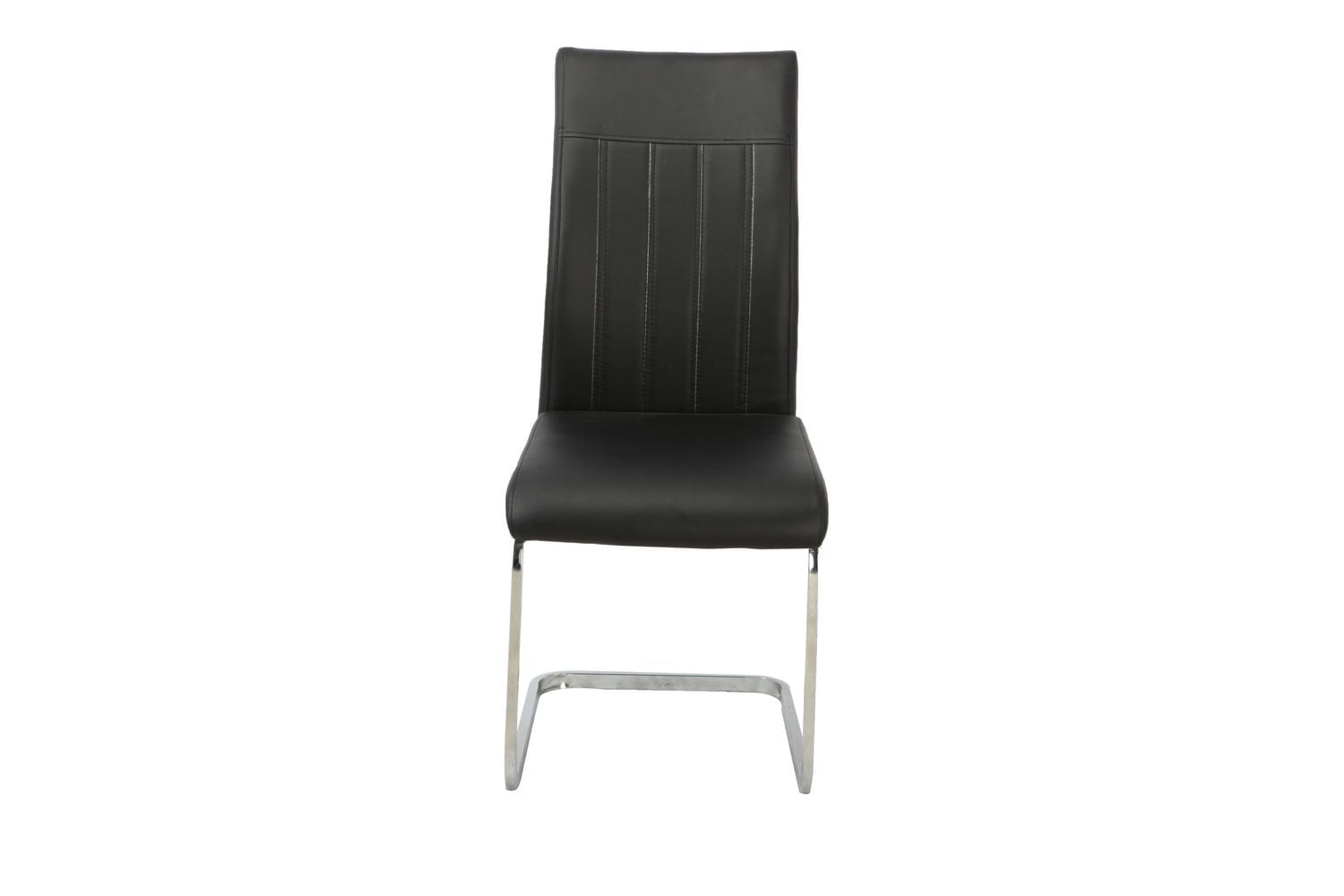 Aerys Robin Dining chairs in Black PU(Set of 4) with chrome base