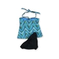 thumbnail image 2 of Island Escape Womens Printed Brief 2 Piece Bikini, Blue, 8, 2 of 2