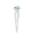 thumbnail image 3 of Rosec Jewels 1/2 CT Ethiopian Opal and Diamond Flower Engagement Ring, 5 MM Round Shape Ethiopian Opal Solitaire Engagement Ring, October Birthstone Ring, 18K White Gold, US 5.50, 3 of 9