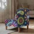 thumbnail image 5 of HELLHERO Elastic Bottom Armless Accent Chair Cover Stain Protection Easy to Install Armless Accent Chair Washable Cover for Living Room, Flowers, 5 of 8