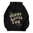 thumbnail image 3 of Hoodies for Women Trust in the Lord Hoodies Letter Print Sweatshirt Oversized Womens Pullover Sweatshirts Fall Outfits Women Women Fashion, 3 of 4