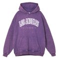 thumbnail image 5 of Sudadera con capucha holgada de otoño con estampado vintage desgastado de Los Ángeles, California, EE. UU., para hombre, 5 of 5